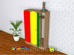 Шкаф детский трёхсекционный цветной (920*250*1250h)