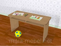 Стол  детский двухместный с полками (1100*450*h) Стол  детский двухместный с полками (1100*450*h)