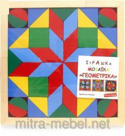 Мозаика - геометрика, 4 вида деревянных фигур