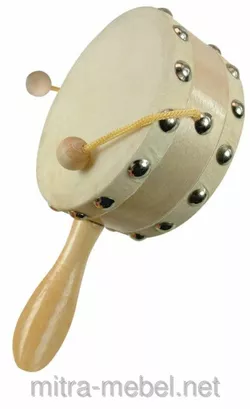 Барабан деревянный с ручкой,Чехия