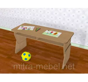 Стол двухместный с полками регулируемый (1100*450*h) Стол двухместный с полками регулируемый (1100*450*h)